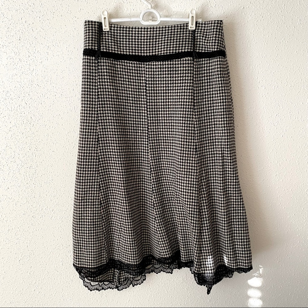 Vintage 100% Wool Houndstooth Skirt